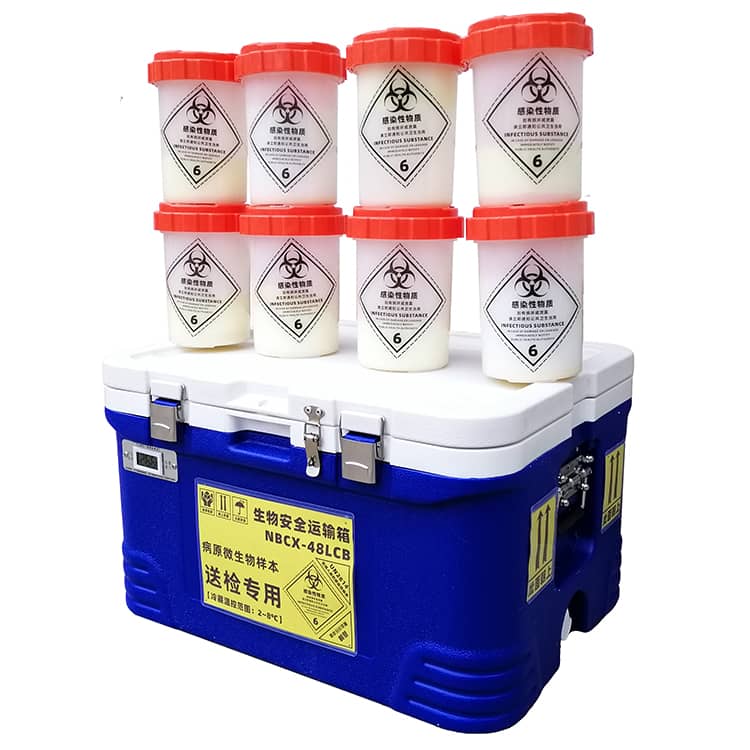 48L八聯(lián)罐生物安全轉(zhuǎn)運箱AB類生物安全運輸箱感染性物質(zhì)標本送檢專用箱
